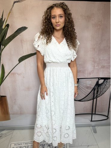 Sukienka boho długa biała