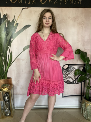 Sukienka boho fuksja Włochy